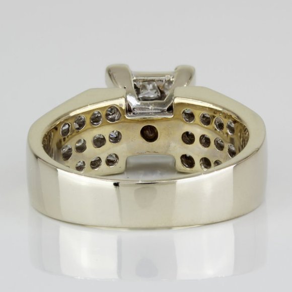 18k Yellow Gold Invisible-Set Princess-Cut Diamond Cocktail / Anniversary Ring - Picture 6 of 6